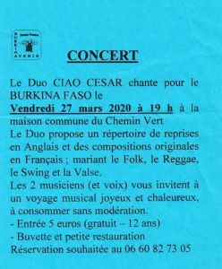 Concert Burkina avenir 2020.