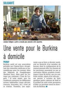 Article paru dans l'Union du mardi 22 décembre 2020 concernant notre vente de solidarité pour les fêtes de fin d'année.